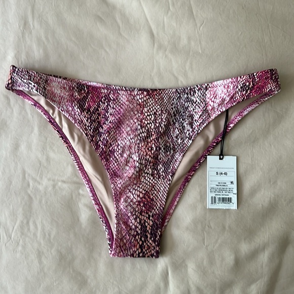 Shade Shore High Leg Extra Cheeky Bikini Bottom Pink Snake Swinsuit Womens S 4 6 - Picture 11 of 17